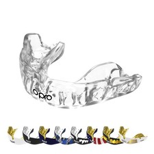 OPRO Instant Custom-Fit Mouthguard &ndash; Dentist Level Adult (10+), Clear/White