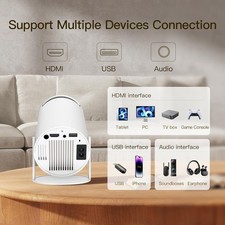 HY300PRO+ Projector with WIFI 6 and Bluetooth, 4K 1080P 15000 Lumen Portable 130