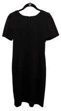 Calvin Klein Tulip Sleeve Sheath Dress Black Back Zipper Career Size 10 NWT