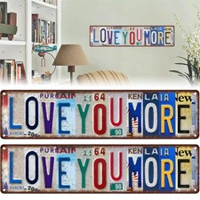 Love You more Vintage Metal Wall Sign Hallway Entryway Door Signs Decor Wall Art