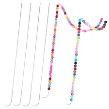 Ptwola 4 PCS Curved Beading Needles 3.66 Inch Stainless Steel Bead Silver