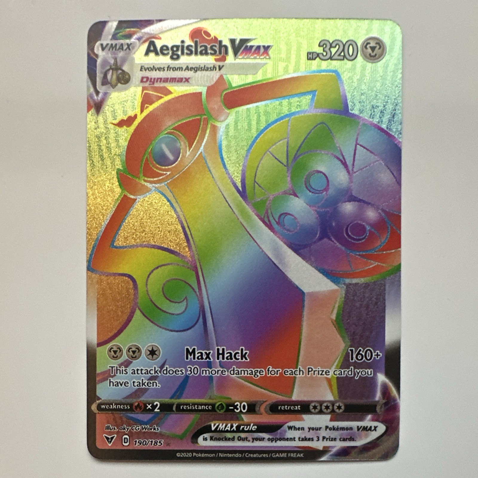 The Pokémon Company Aegislash VMAX 190/185 Vivid Voltage Secret Holo Eng 320HP