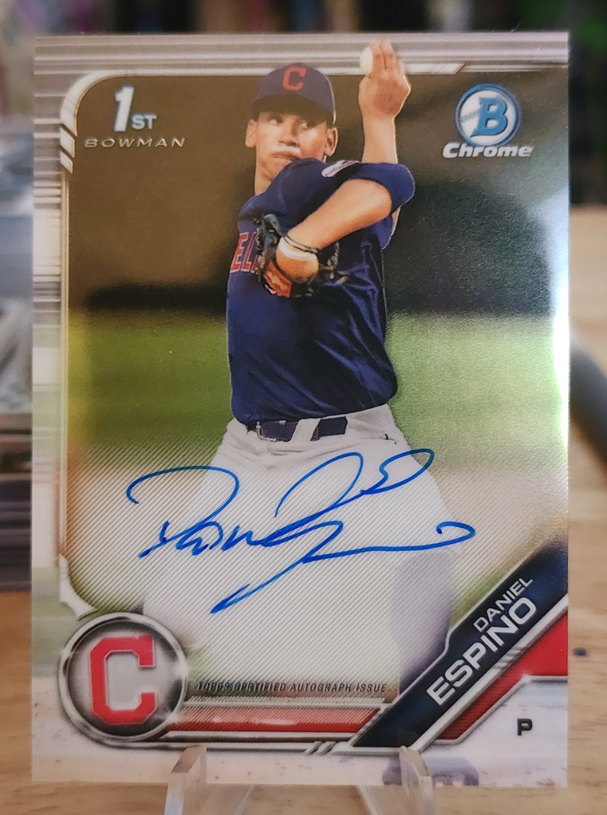 2019 BOWMAN CHROME DANIEL ESPINO GUARDIANS AUTO ROOKIE RC