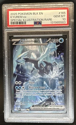 2025 Pokemon Black Bolt Kyurem ex Special Illustration Rare #165/086 PSA 10