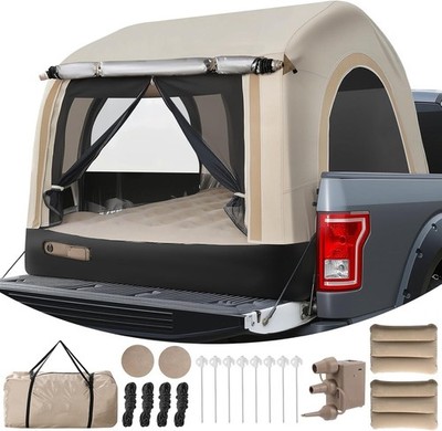 All-In-One Truck Bed Tent Auto Inflate Deflate Built in Pump 4.92FT, Pu2000Mm Wa