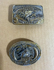 Bass Anglers Sportsman Society Lot 2 Belt Buckles 1983/1974 Metal 1.5"