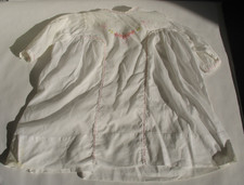 White Pink Lace Embroidered Baby Night Gown Long Sleeve Vintage 6 Mos.