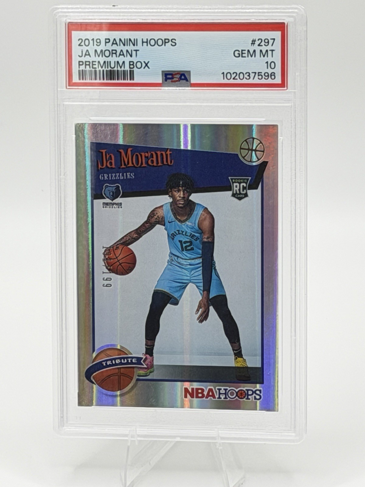 Ja Morant SP RC 2019-20 NBA Hoops Silver Foil /199 PSA 10 GEM MINT