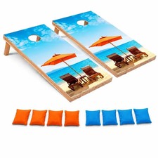 Umbrella All Weather CORNHOLE BEANBAG TOSS GAME Set with Tossing Bags