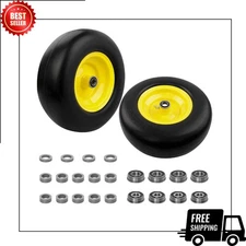 13x5.00-6 Flat-Free Lawn Mower Tire & Wheel Set of 2, Puncture-Proof