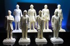 Marx US American Presidents Statues Unpainted Lincoln Tyler Johnson Playset — photo 1