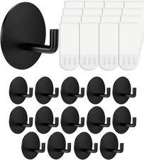 Removable Towel Hooks for Bathrooms, Heavy Duty Adhesive Hooks for Walls No