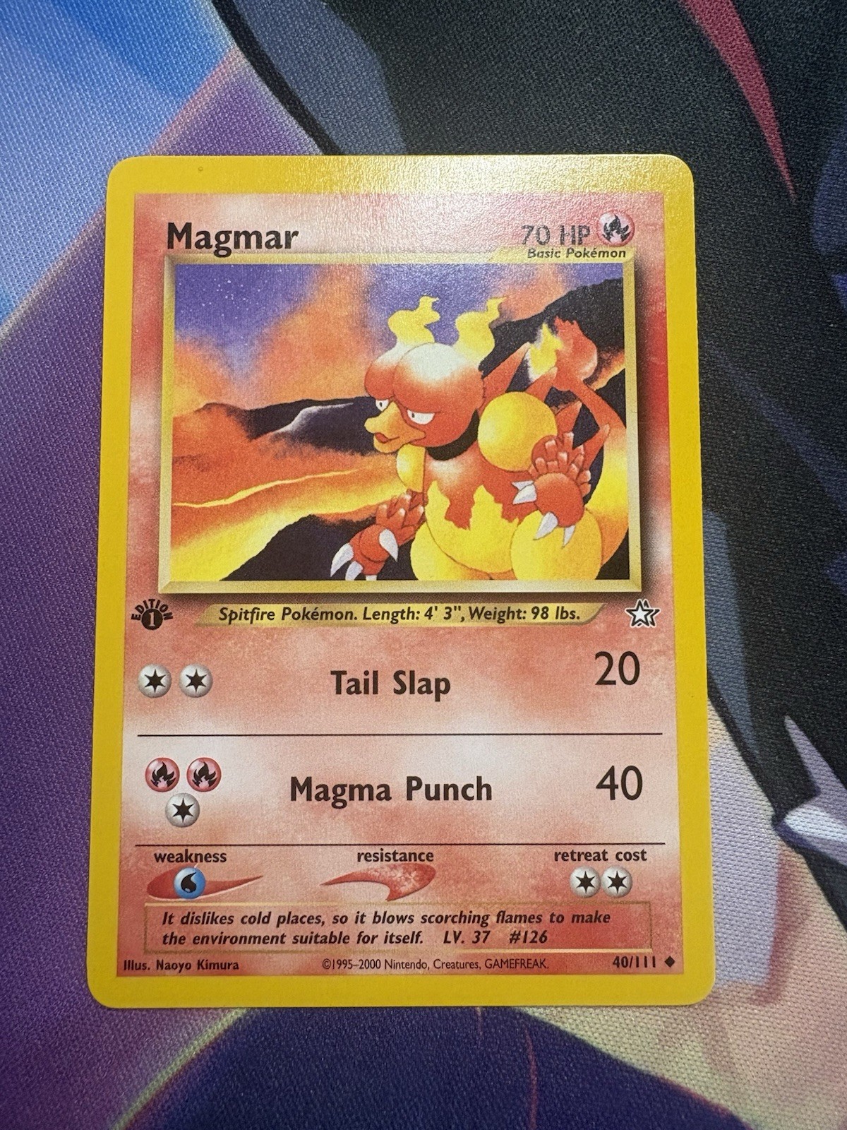 2000 Neo Genesis Magmar 40/111 1st Edition Wotc Vintage Pokemon Card NM
