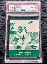 1961 PACKERS LAKE TO LAKE HERB ADDERLEY TRUE ROOKIE FOOTBALL CARD #30 PSA 6 EXMT. rookie card picture