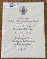 1989 Inauguration Inaugural Invitation President George H.W. Bush & Dan Quayle