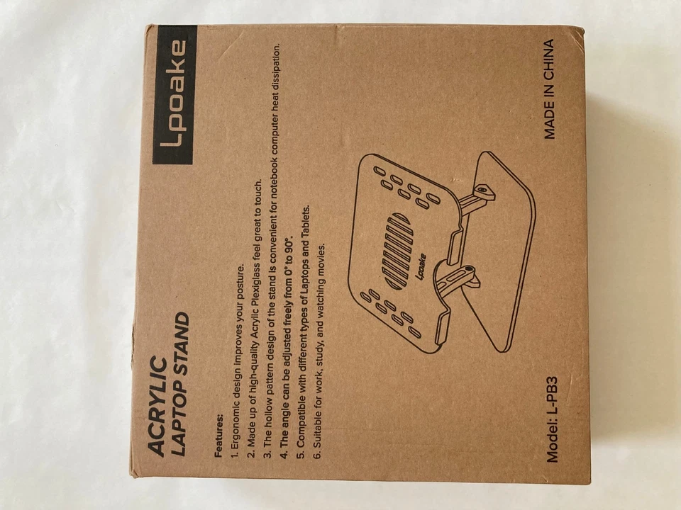 Acrylic Adjustable Laptop Stand Ergonomic Riser | 360° Rotating 10-15.6" Laptops - Image 2 of 4