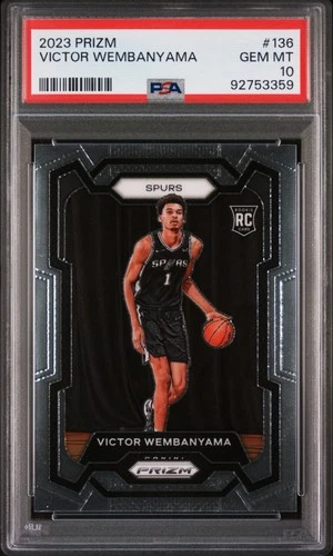 2023 PANINI PRIZM #136 VICTOR WEMBANYAMA ROOKIE RC PSA 10