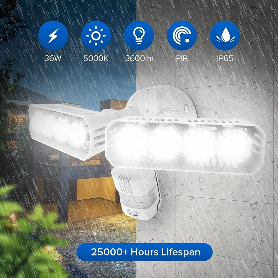 LED Fluter Strahler Außenleuchte mit Bewegungsmelder 3600lm 5000K IP65 3 Stück - Bild 4 von 4