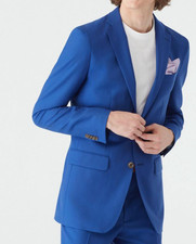 2025 CHARLES TYRWHITT Bright Navy Blue Sport Coat Suit Blazer 40R Extra Slim Fit
