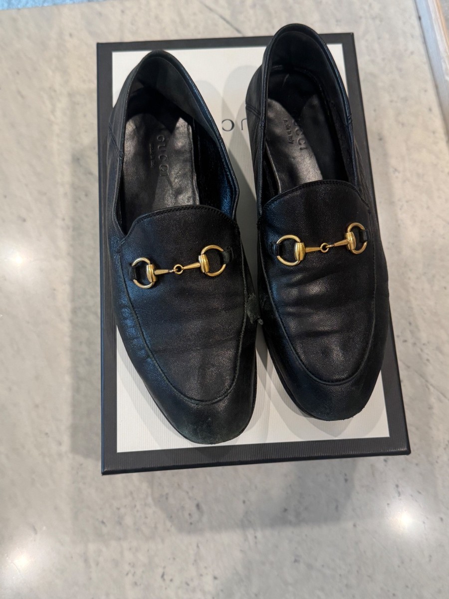 GUCCI Brixton Horsebit Convertible Black Loafer EU 37 US Made