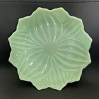Jadeite Lotus Plate Textured with Scalloped Edges 8" Diameter