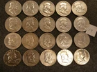 20 pc Franklin Half Dollar 90% Silver $10 face lot 14 ships FREE