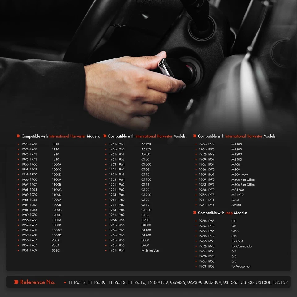 Cilindro de bloqueo de encendido Zamak 5 con llaves para Jeep Wagoneer International Harvester Foto 2 de 4