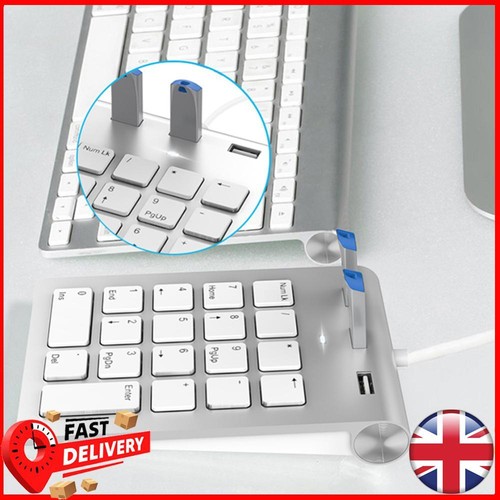 USB & Type C Wired Accounting Number Pad Wi/ 3 USB 2.0 Port Hub 18 Keys Keypad