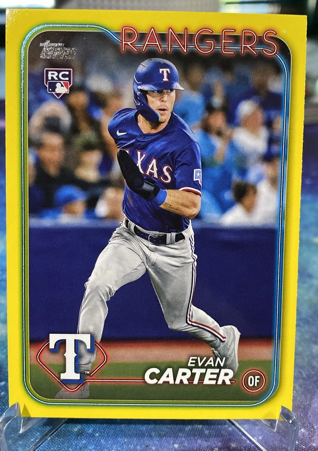 2024 Topps Series 1 - Evan Carter Yellow Border SP - RC - Texas Rangers #280