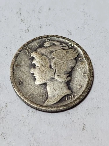 1917-P Mercury Dime 90% Silver Coin G - VG JBT 91