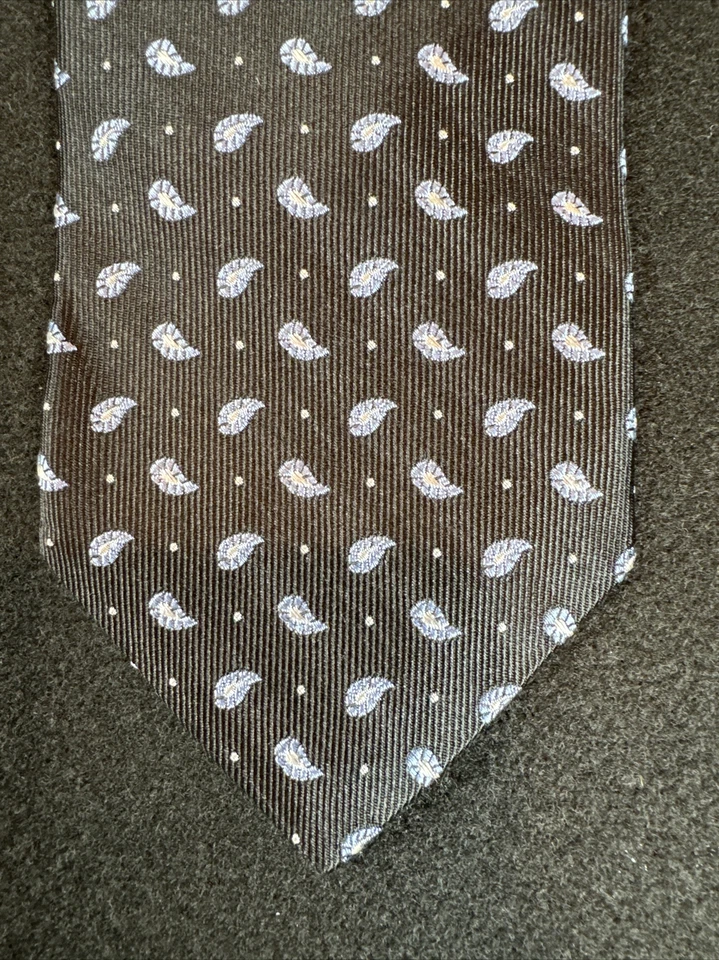 Corbata Roundtree & York Trademark para hombre 100 % seda 59L x X3,5W cachemira Foto 2 de 4