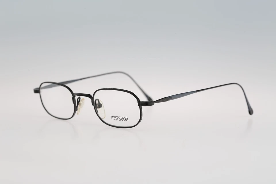 Matsuda 10108, Vintage años 90 negro único victoriano pequeño hexágono gafas marcos Foto 3 de 4