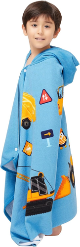 Hooded Towel for Toddlers 5-12 Years Boys Girls Kids Bath Pool Beach Towel Wrap - Picture 2 of 7