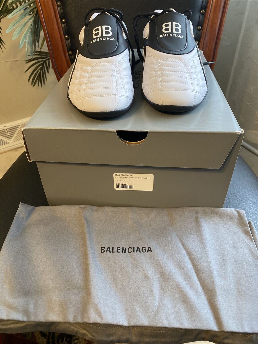 Balenciaga 'Zen' Low Top Sneakers White Black Womens US 41 Balenciaga 'Zen' Low Top Sneakers White Black Womens US 41