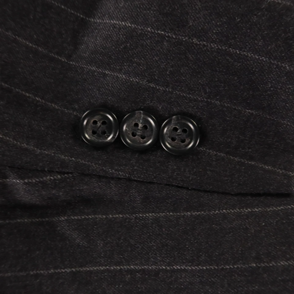 Tweed Suit M Gray Chalk Stripe 100% Wool Cashmere Twill Portugal 42R 36x26 - Image 4 of 4