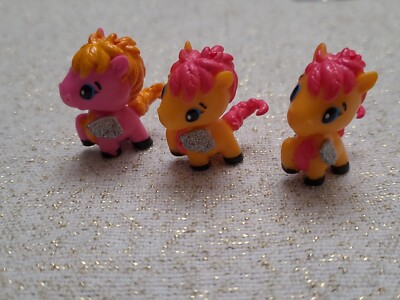 Hatchimals Colleggtibles Season 1 Orange Pink Ponette Pony Figure Lot of 3