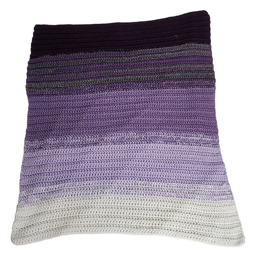 Handmade Crochet Soft Baby Blanket Throw Afghan Purple Lavender 45x43 Swaddler