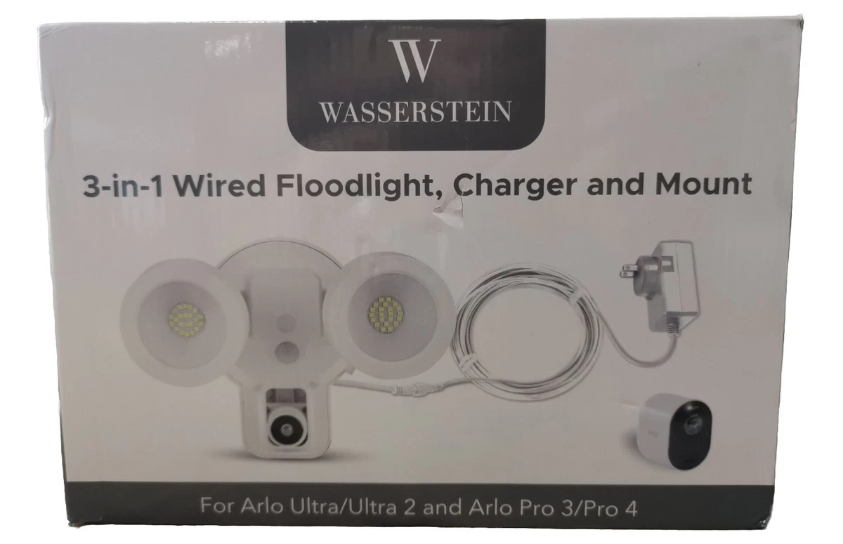 Wasserstein Plugged in Floodlight Charger and Mount For ARLO New