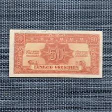 WW2 Era 1944 Allied Military Currency Austria 50 Austrian Groschen Banknote WWII