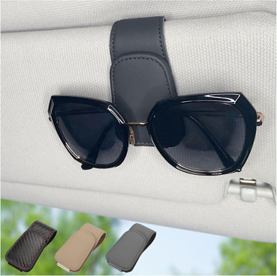 Soporte Magnetico De Cuero Para Gafas De Sol, Clip Para Visera De Coche