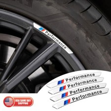 4x B-m-w Performance Wheels Aluminum Sticker Badge Logo Emblem M Power Sport
