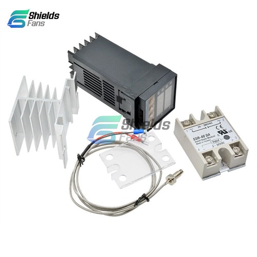 REX-C100 Digital PID Temperaturregler Eingestellt+K Thermoelement+SSR 40DA Relay - Picture 3 of 62