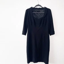David Meister Women’s Office Cocktail Sheath Black Short Sleeve Dress Size 6