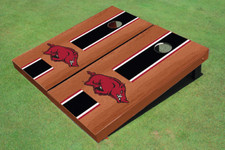 University Of Arkansas Black Rosewood Matching Long Stripe Cornhole Boards