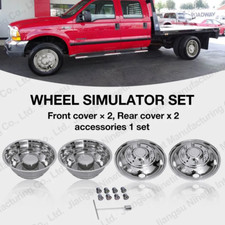 1999-2002 Ford F450 F550 19.5 8 Lug Dual Wheel Simulators Hubcaps Front Rear 1999-2002 Ford F450 F550 19.5 8 Lug Dual Wheel Simulators Hubcaps Front Rear