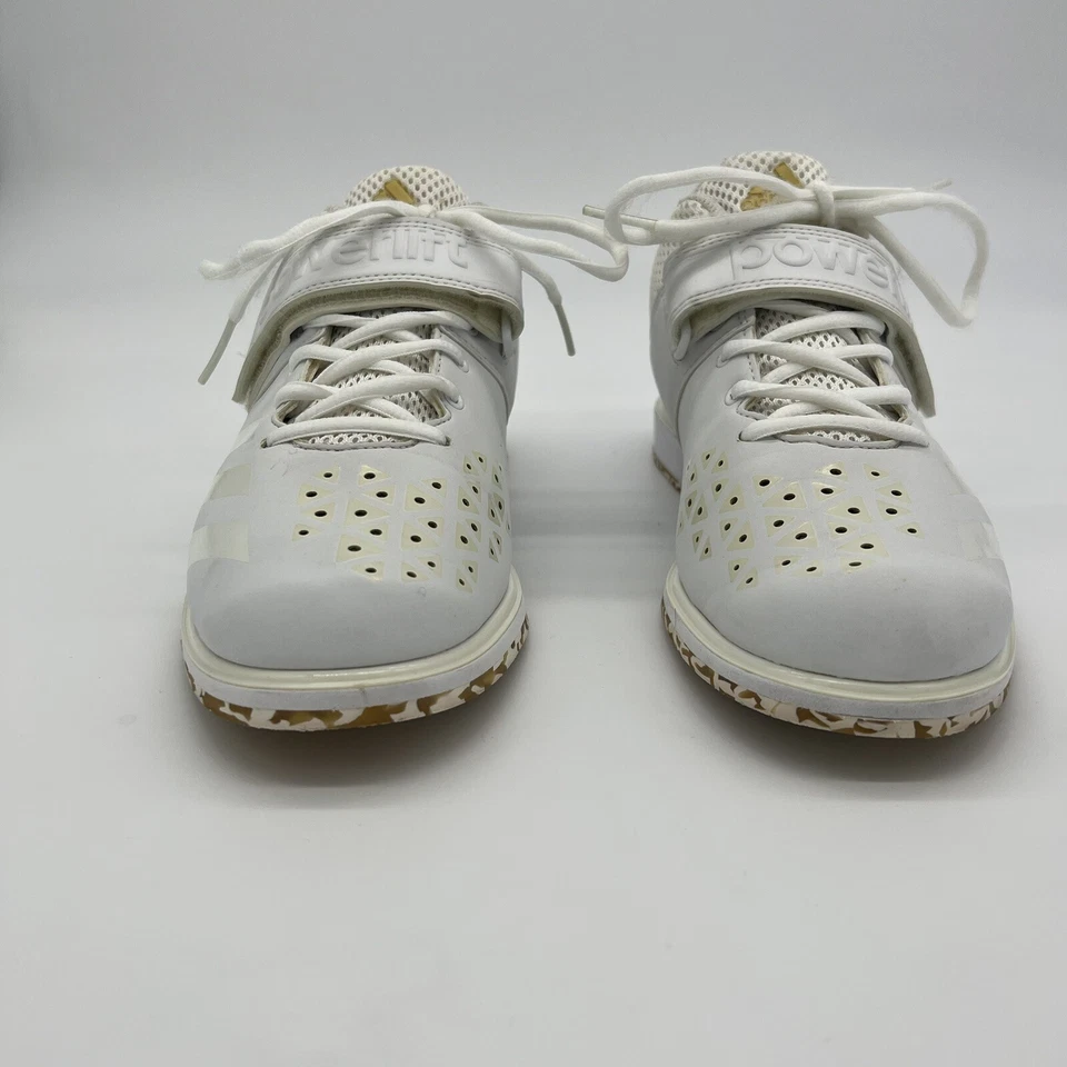 Adidas Powerlift 3.1 Hombres Zapatos de Levantamiento de Pesas Blanco Dorado Talla 8 CrossFit Foto 4 de 4