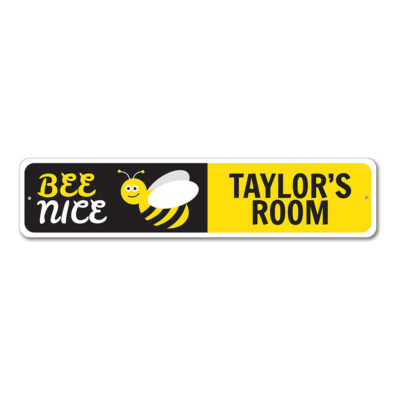 Bee Sign, Personalized Kid's Room Sign, Custom Metal Bee Nice Metal Wall Decor