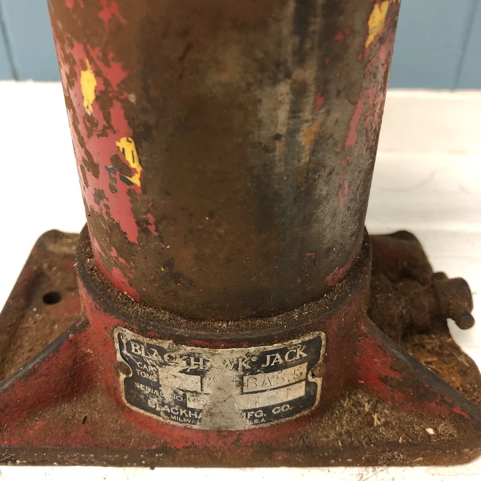 Vintage Blackhawk Jack Mfg 5 Ton Hydraulic Bottle Barnfind *READ Car Tool - Image 2 of 4