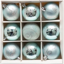 Image of 9 x 60mm Luxury Premium Glitter Baubles Christmas Tree Decoration Bauble Balls