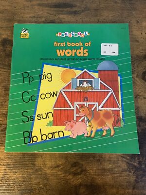 Vintage 1992 Preschool First Book Of Words Activity Golden Books Teacher Size